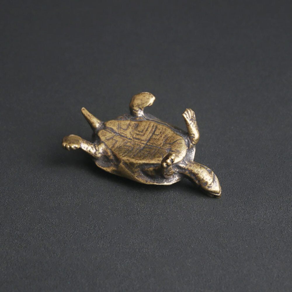 Brass Vintage Turtle Figurine Statue Home Ornaments Animal Figurines Gift Toys
