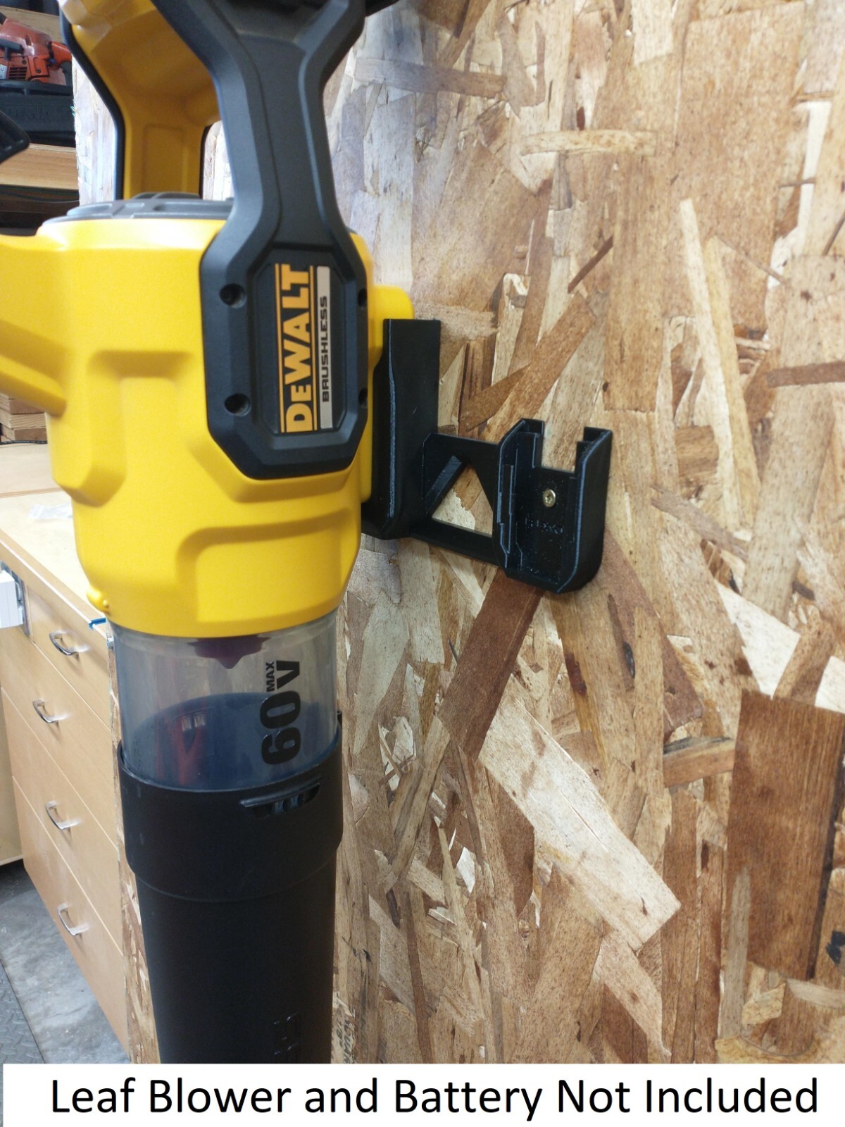 Wall Mount for DeWalt 60V Flexvolt DCBL772 Leaf Blower w/Optional Battery Mount
