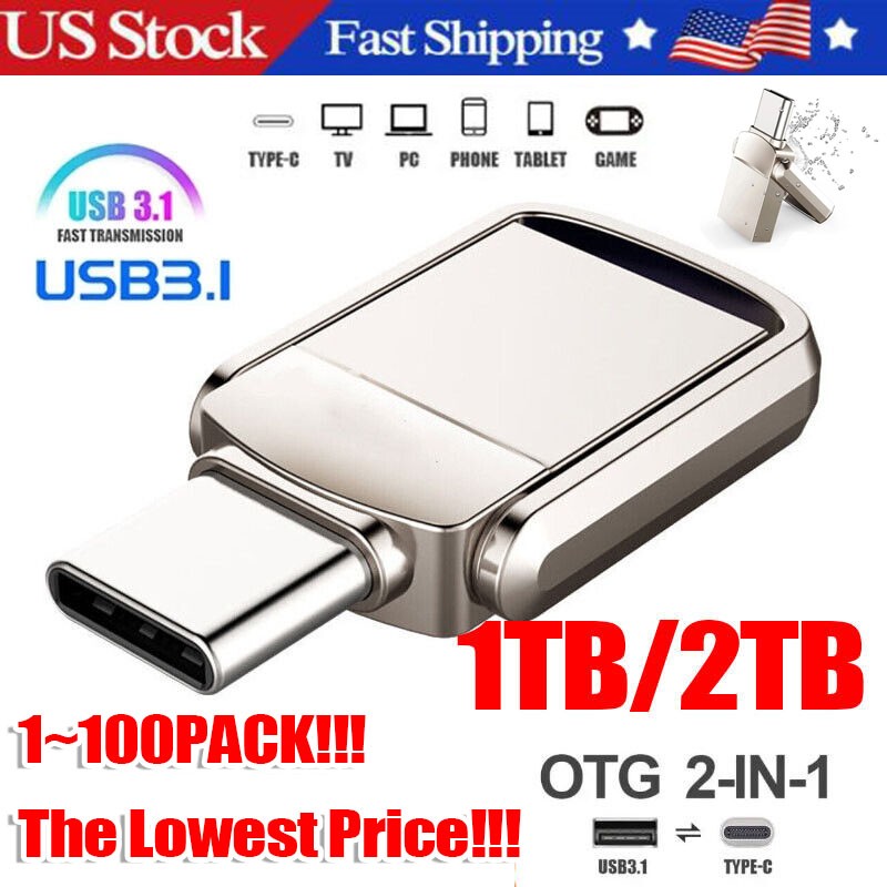 1/2TB Type C/USB-A USB 3.0 Flash Drive Thumb Drive Memory Stick for PC Lapto LOT