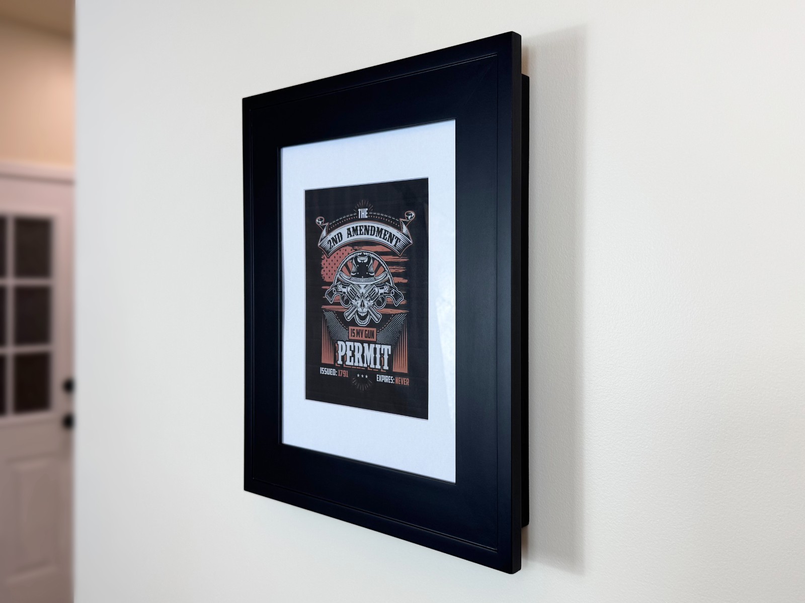 Gun Storage Picture Frame with Lock | Hidden Gun Concealment 19" x 16" / BLACK