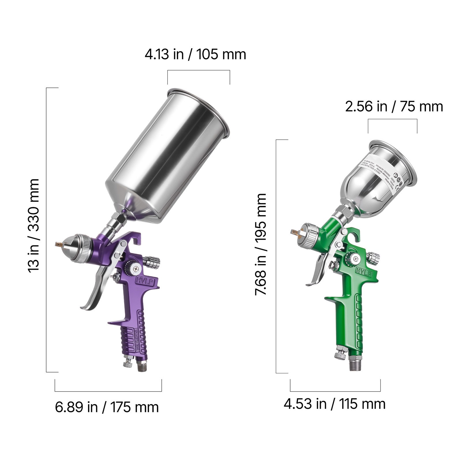 Uimoso 3-Piece Automotive Paint Spray Gun Kit with Multiple Nozzle Sizes