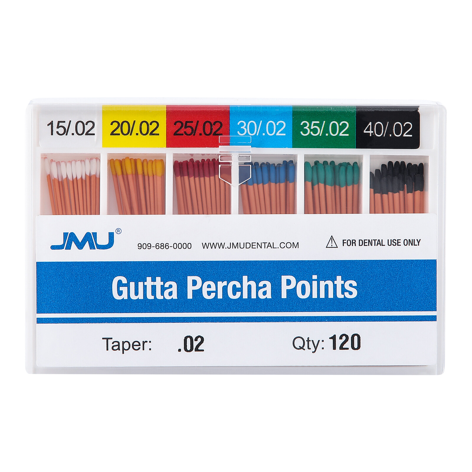 JMU Dental Endo Root Canal Gutta Percha Points Pelltes 02 04 06 Taper F1 F3