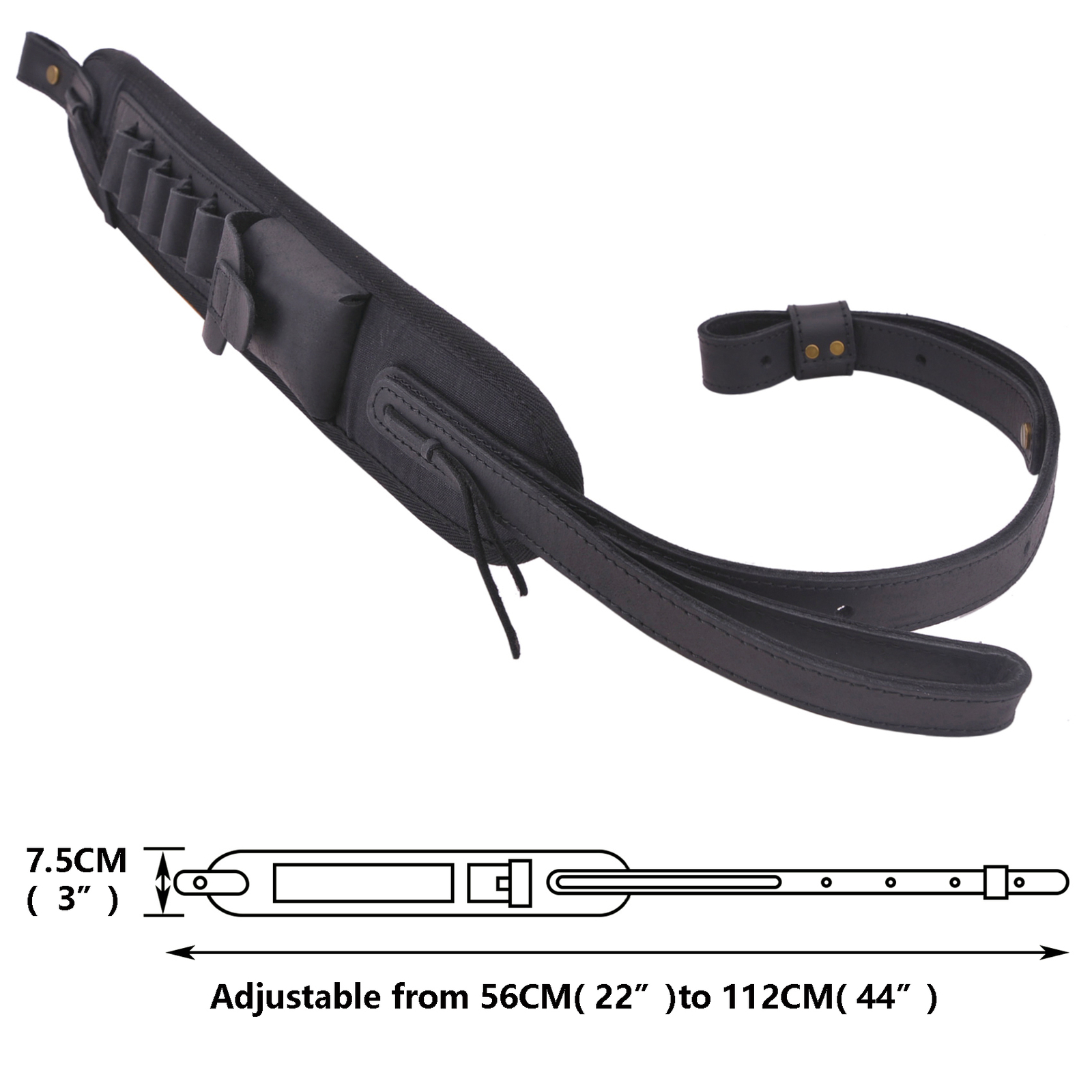 WAYNE'S DOG Durable Leather Rifle Sling Shotgun Strap for .22MAG.30/30.308 12GA