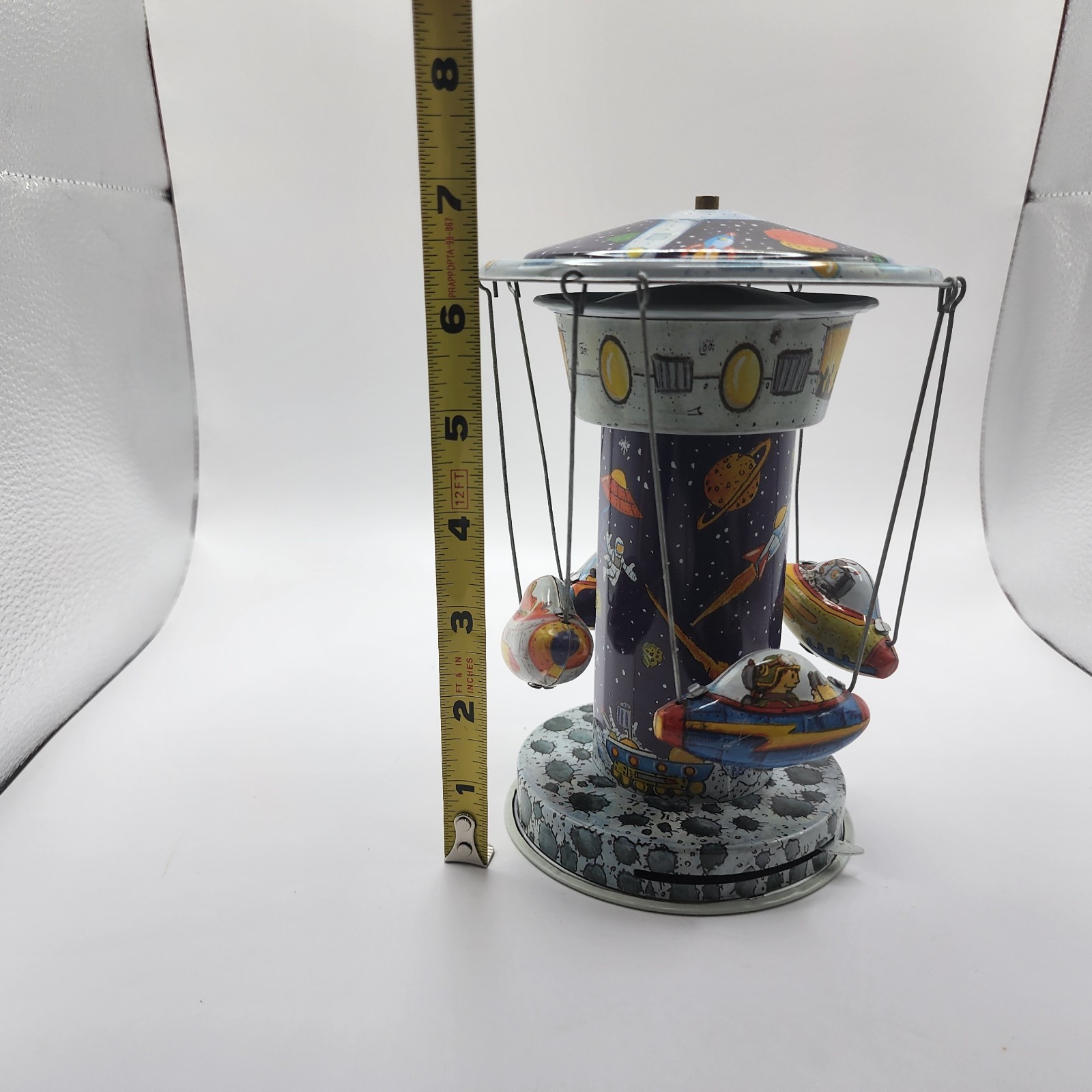 Schylling Tin Toy Rocket Carousel With Original Box
