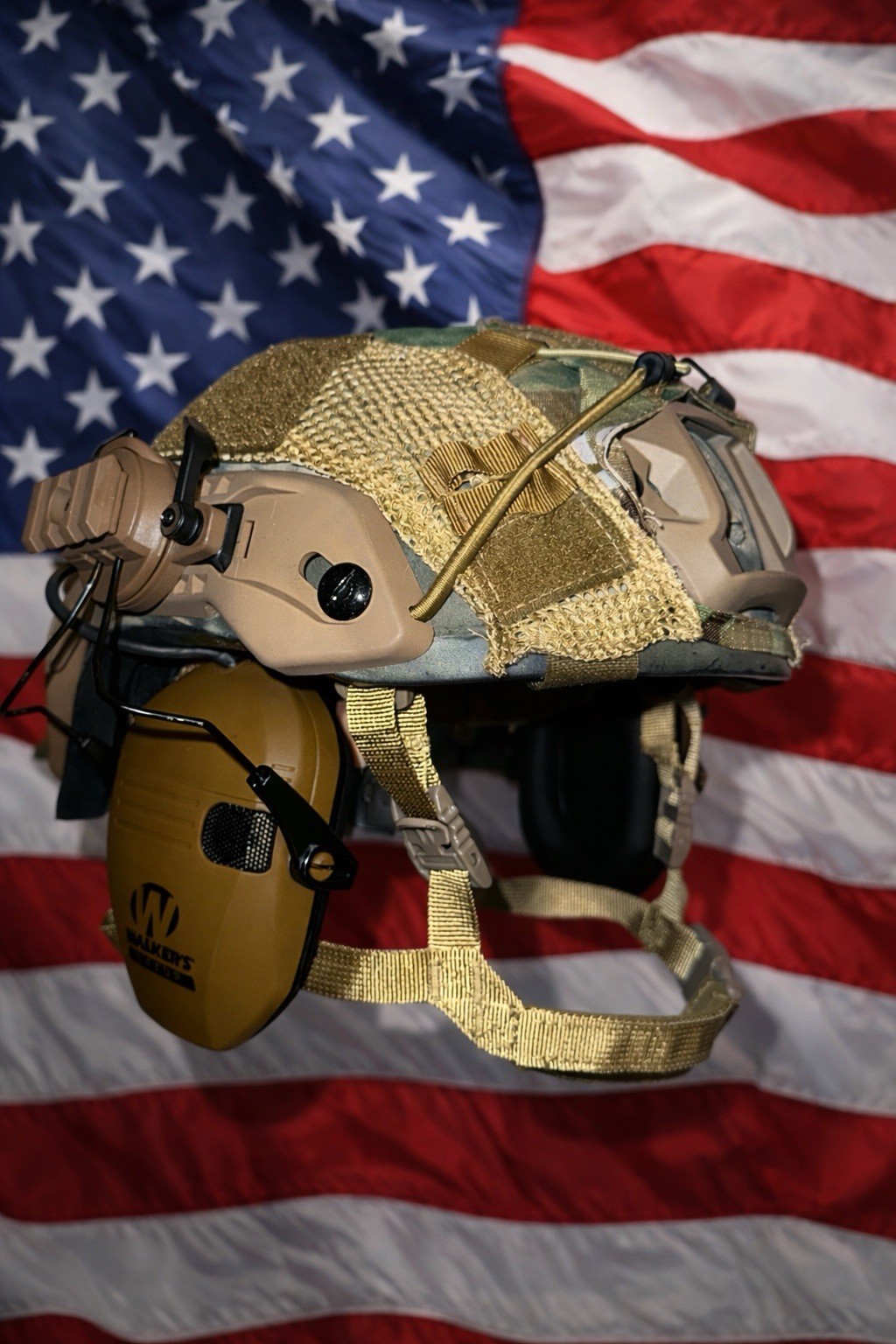 USGI SDS/Bae Systems Medium Ach Helmet High Cut With Walker Razors/ir Strobe