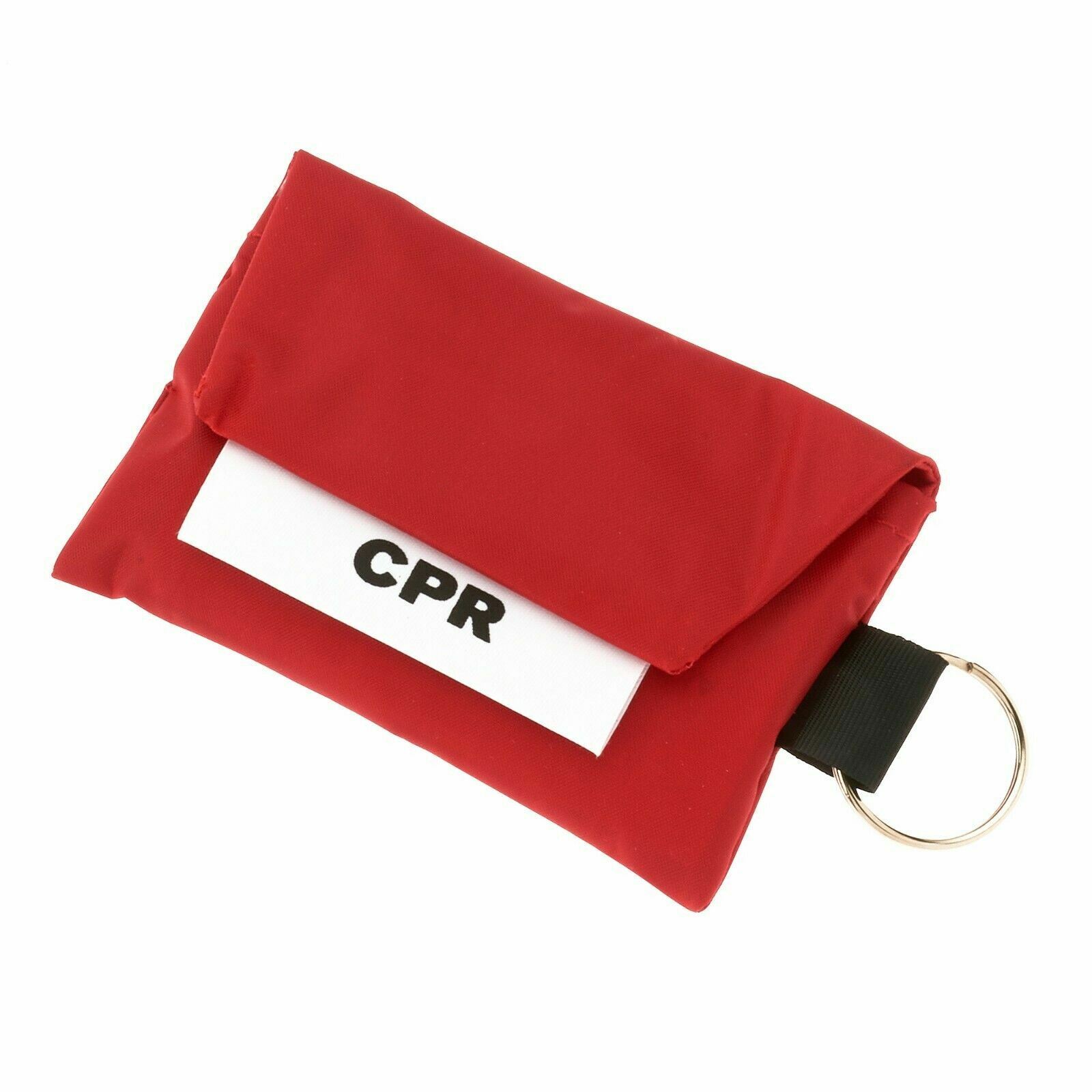 25 PACK of CPR Kits - One Way Valve Face Shield Mask + Gloves + Keychain Pouch