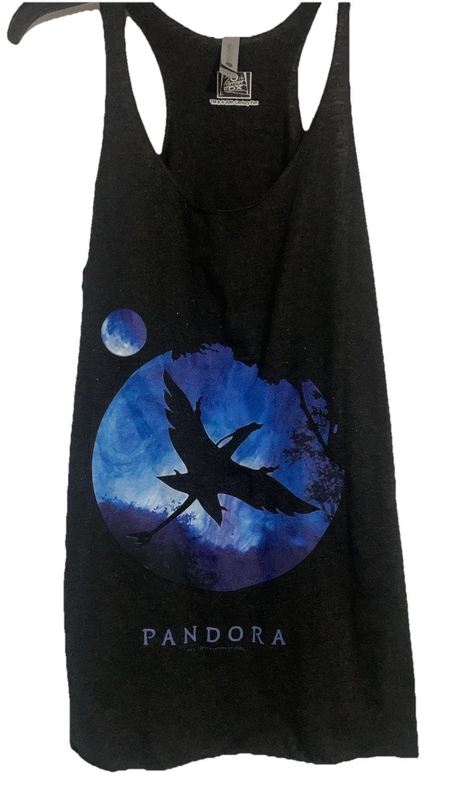Avatar Pandora Planet Women L Fast Fashion Racerback Tank Top Grey Graphic Print