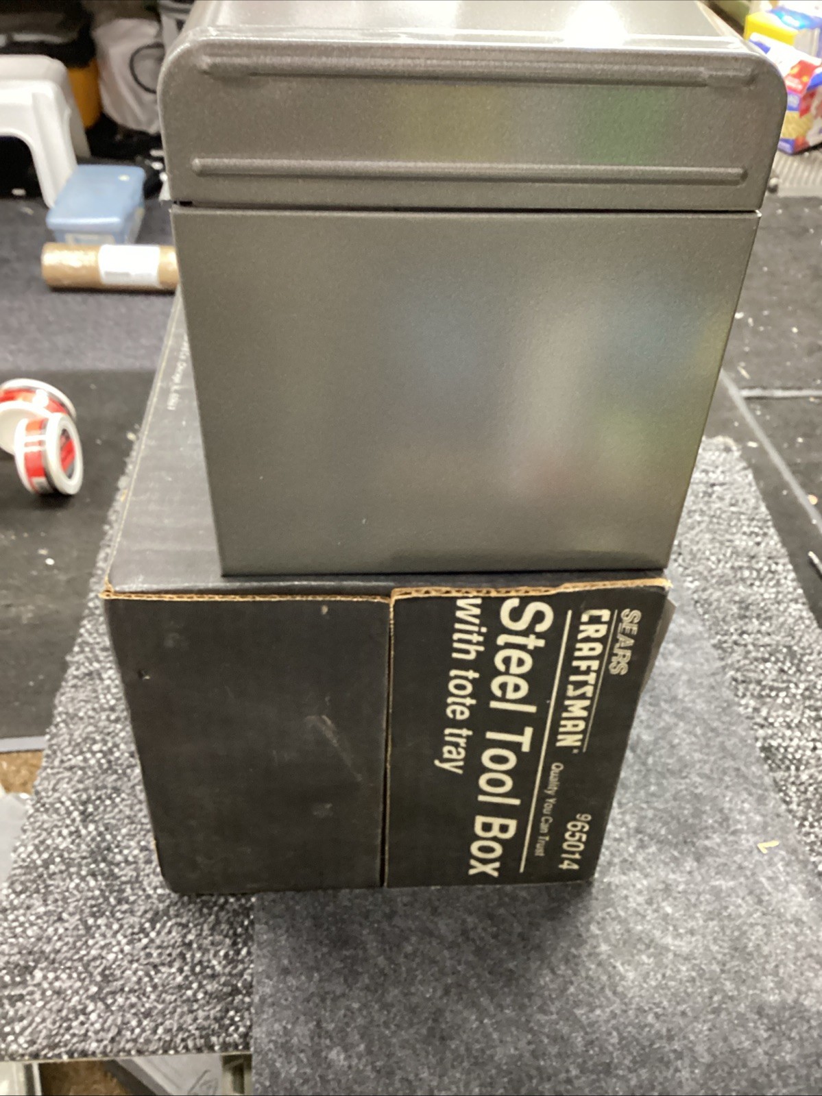 Craftsman USA Vtg. 16” Steel Tool Box 65014 W/Red Tote Tray New In Box