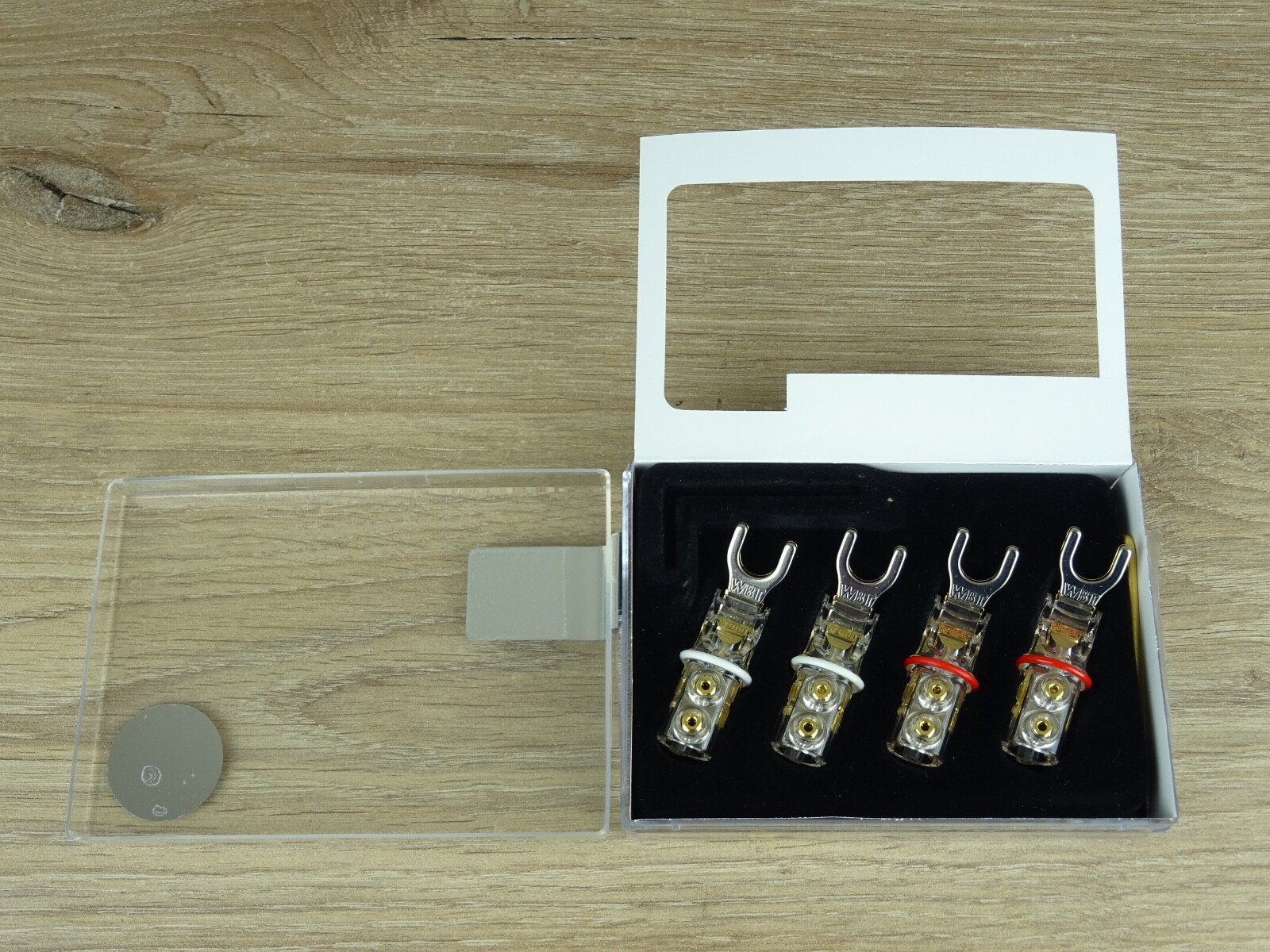 WBT 0681CU cable lug made of pure copper, 8 mm fork new + original packaging nextgen 2x red 2x white