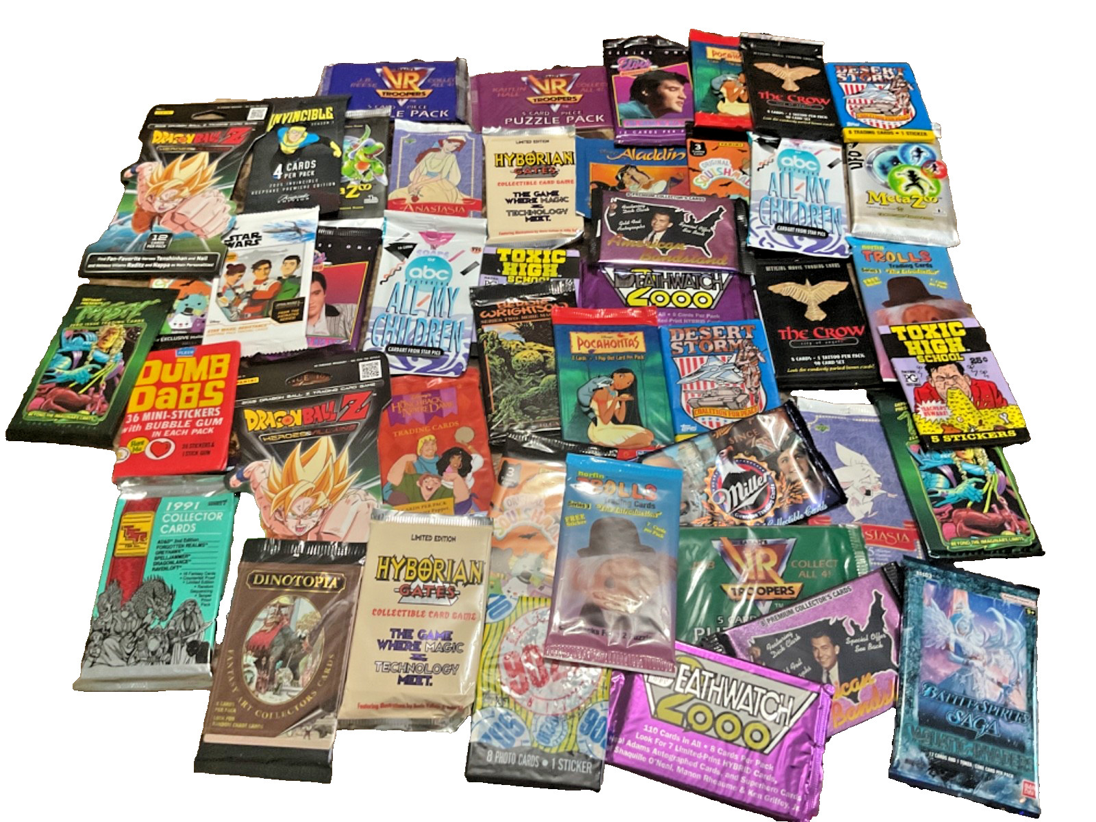 50 New Sealed Vintage 90’s 00’s Non Sports Trading Card Packs + Free Extras