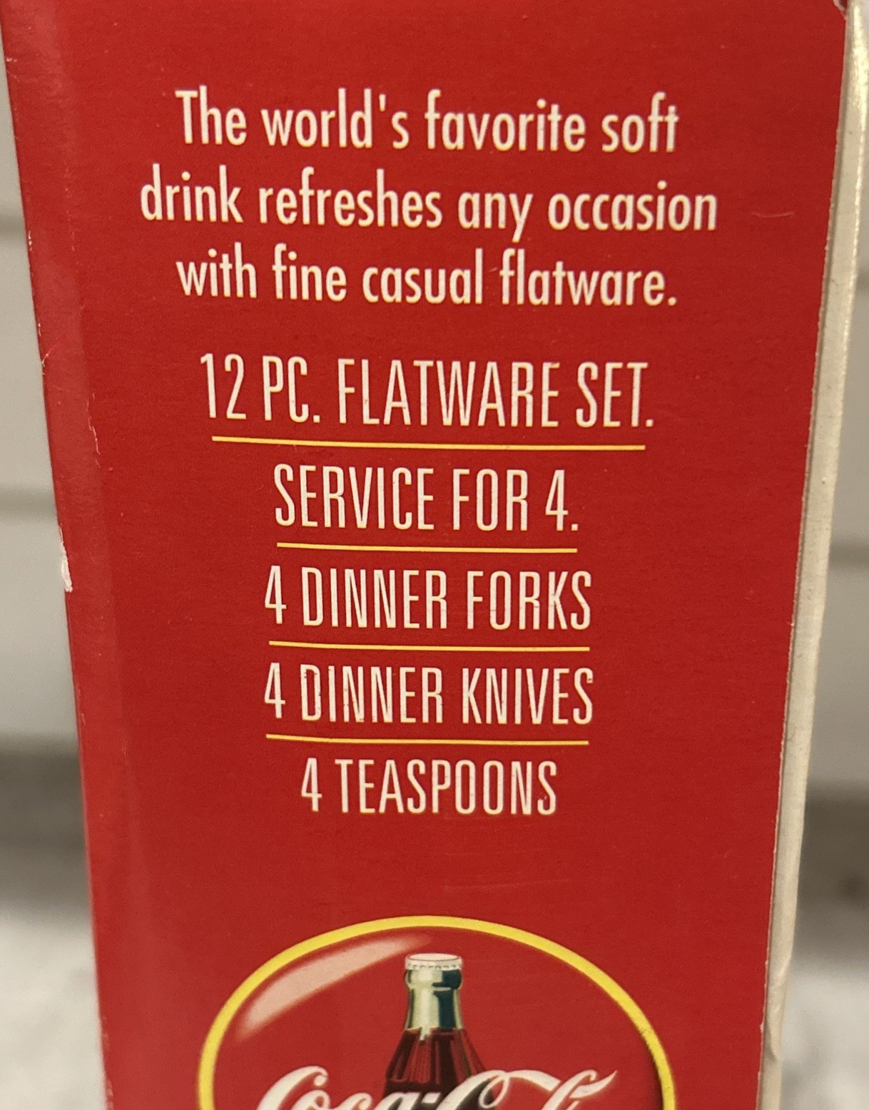 Coca-Cola 12-Piece Flatware Set Bottle Handle Collectible NOS By Gibson