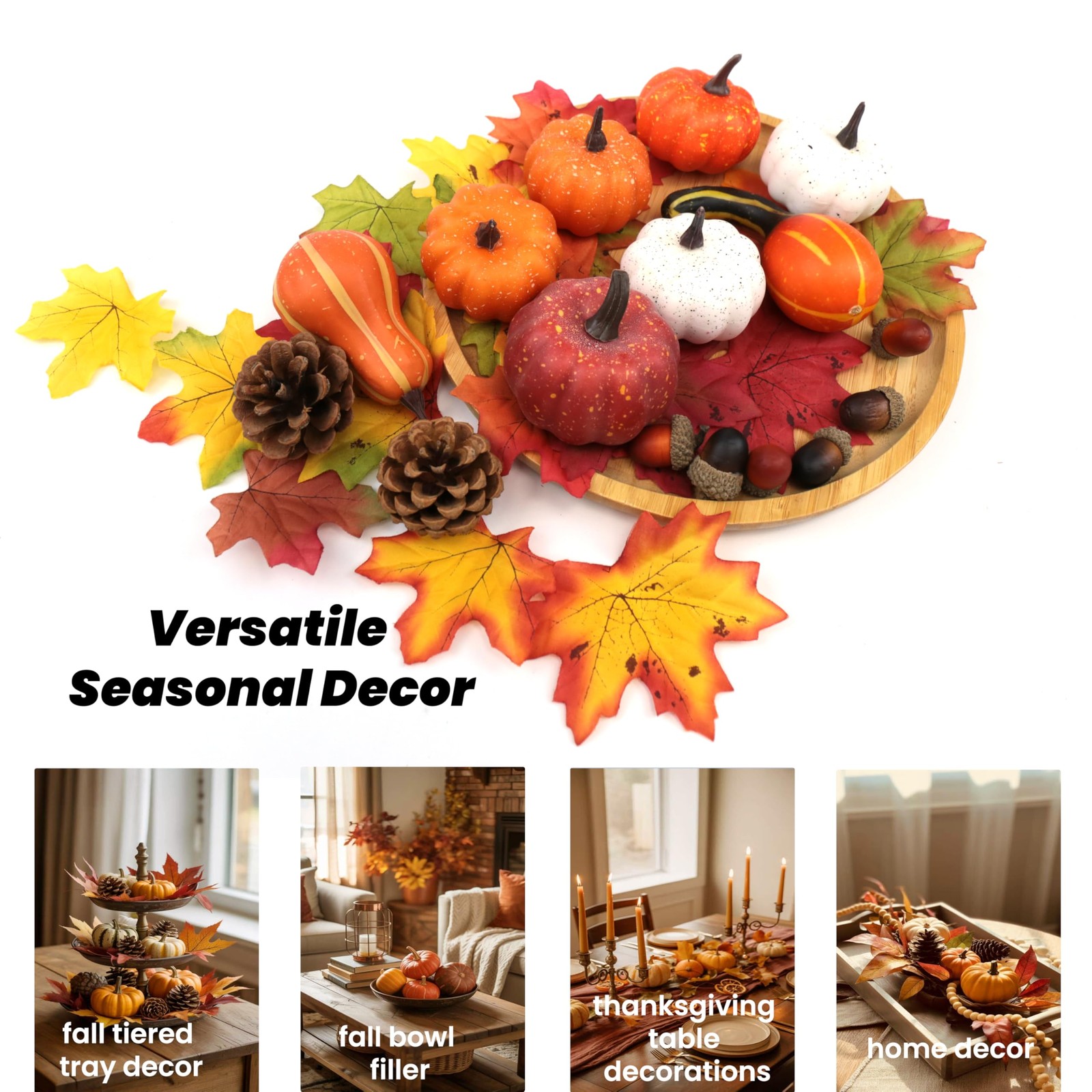36PCS Mini Artificial Pumpkins Fall Decor Set - Realistic Small Mini, Style 2