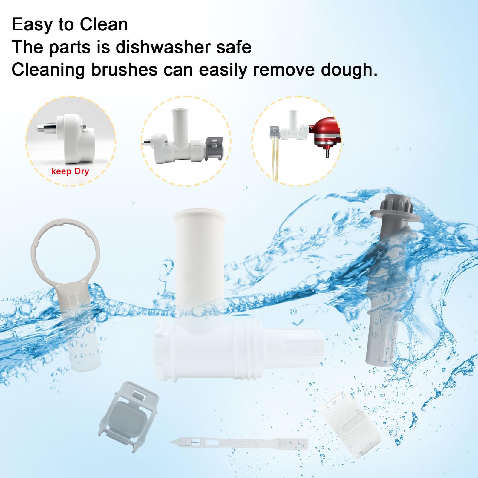 Pasta Maker Attachment for Kitchen aid Stand Mixers with 6 Interchangeable Di...