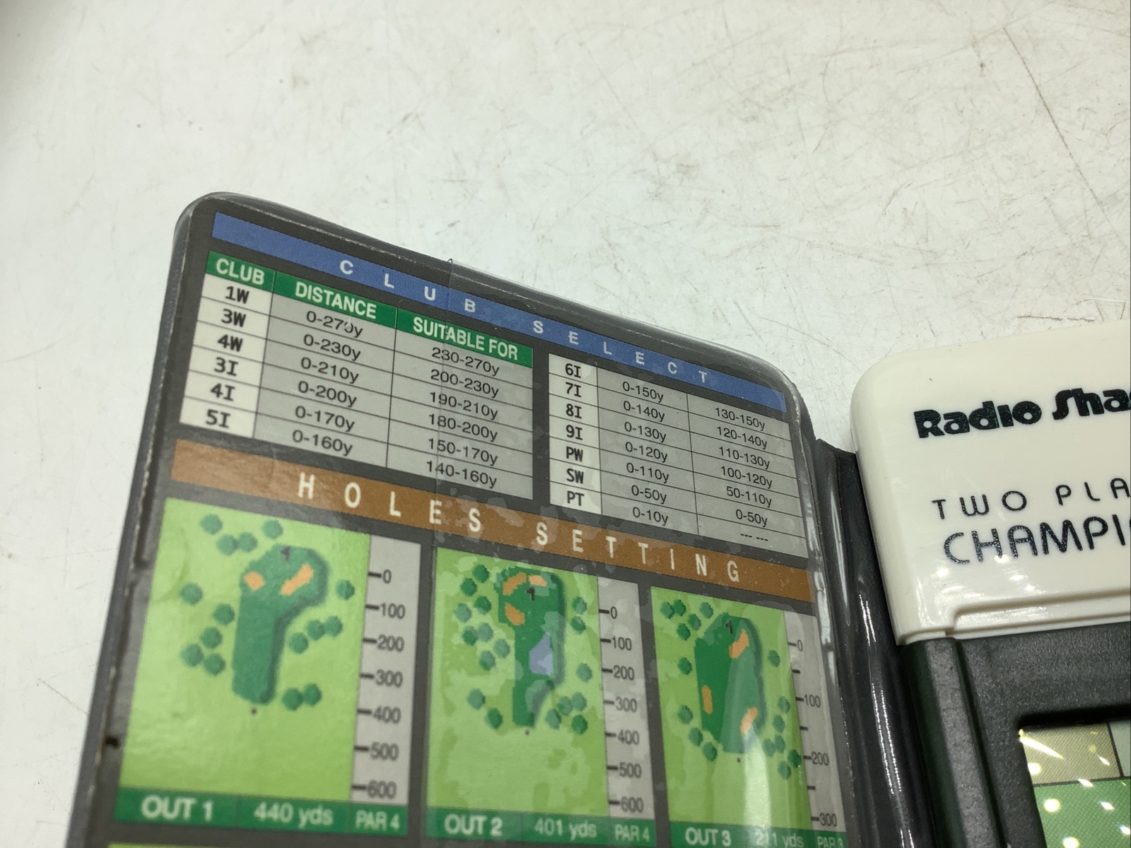 RADIO SHACK handheld 2-Player Championship Golf electronic game 18 holes LED