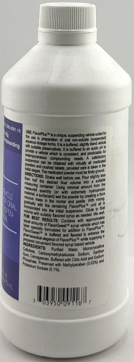 HUMCO FLAVOR PLUS COMPOUNDING SUSPENSION VEHICLE 16 OZ