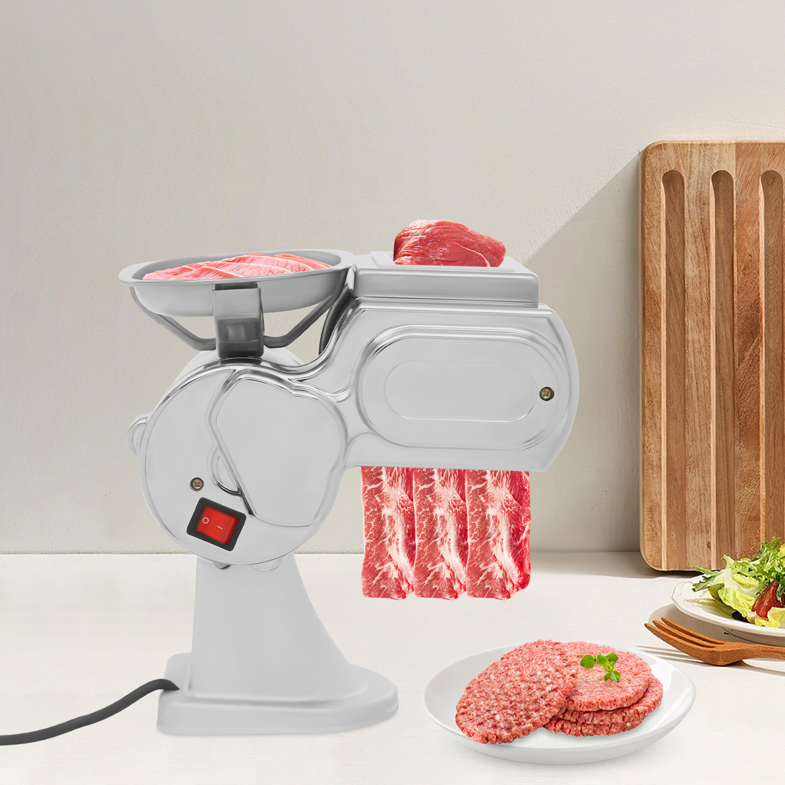 600W Meat Cutter Machine 2.5mm Thickness Electric Meat Cutter Food Slicer Cutter