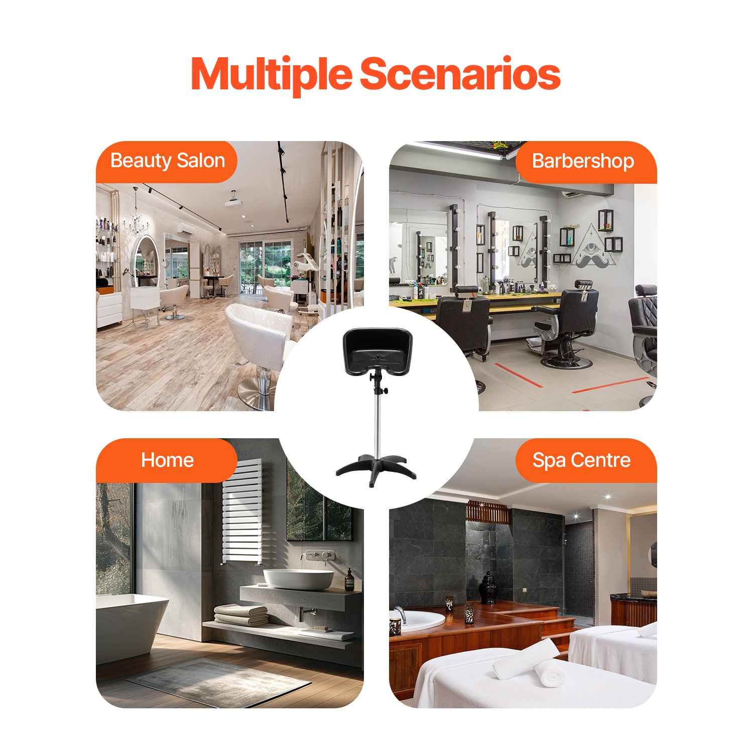 Uimoso Portable Shampoo Bowl Adjustable Height &Drain Hose for Salon or Home Use