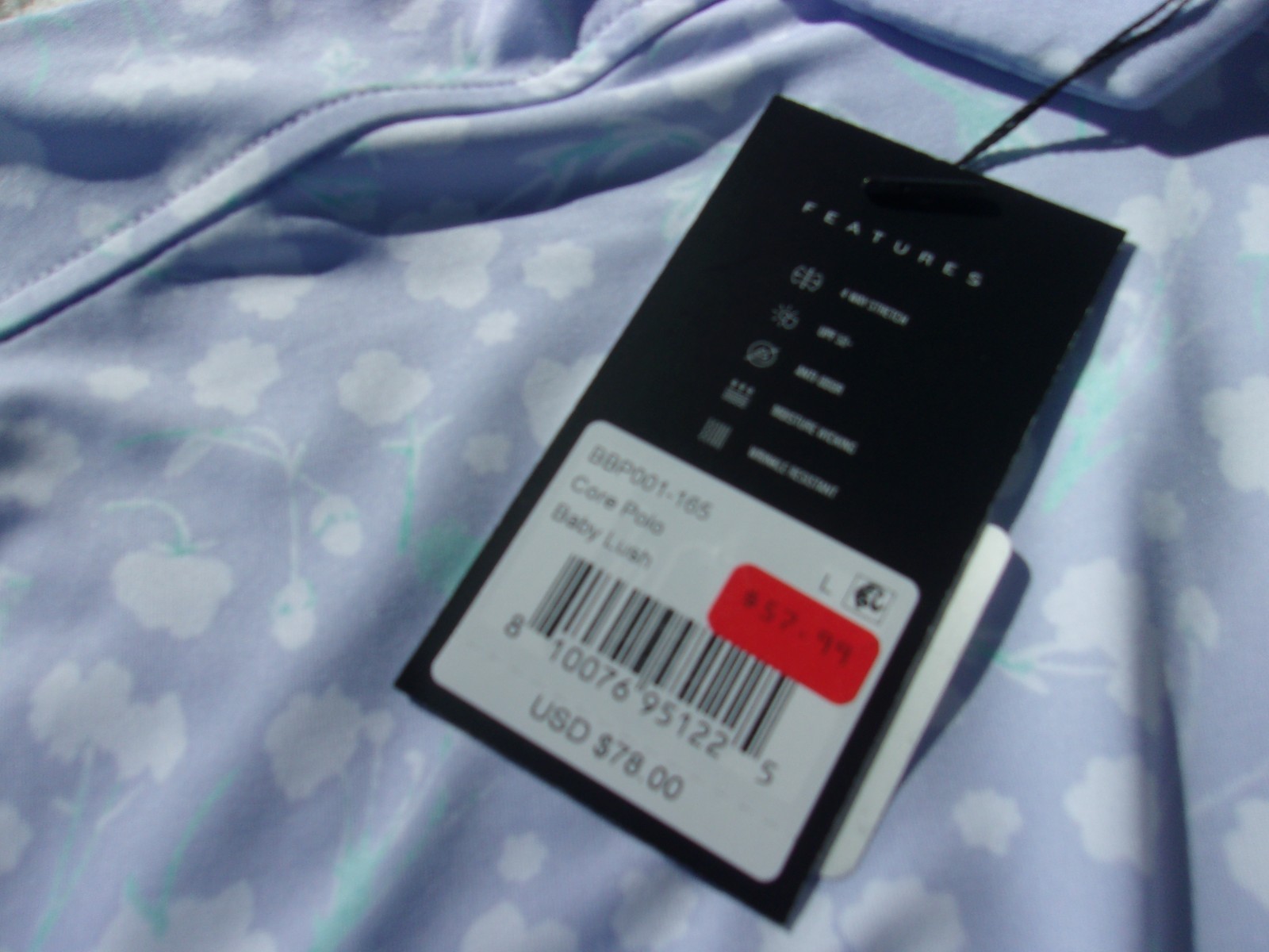 Bad Birdie Men's Golf Polo Shirt Purple Floral NWT L, XXL