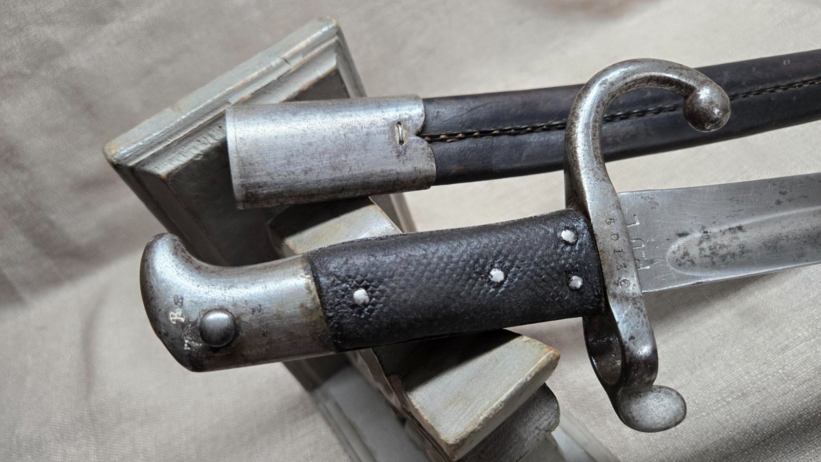 DANISH MODEL 1867 REMINGTON ROLLING BLOCK RIFLE SWORD BAYONET WITH SCABBARD