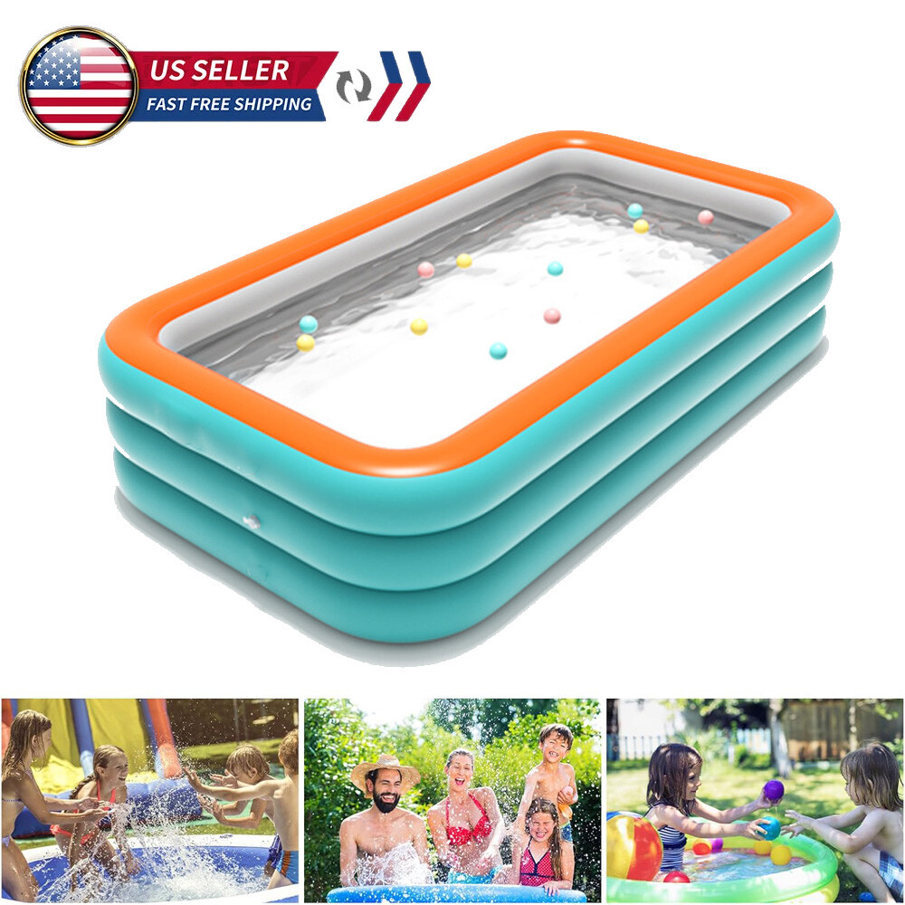 Family Inflatable Swimming Pool for Kids Adults Thickened Large 102" x 63" x 22"