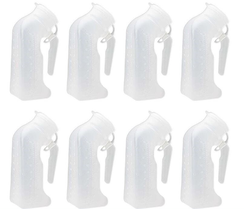 12 Pcs, Male Urinal Urine Pee Bottle With Cover Lid 1 Quart 1000 mL