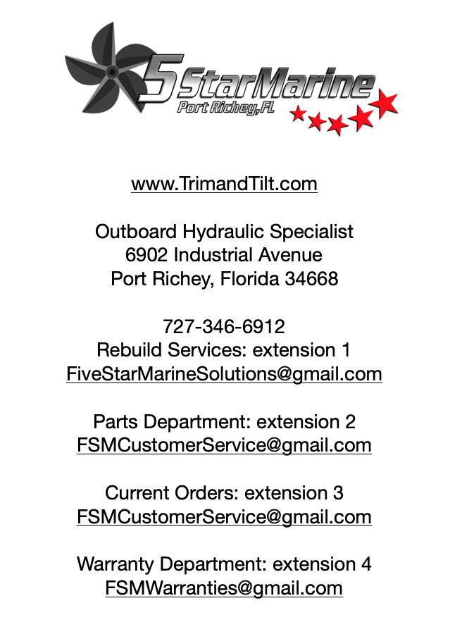 Volvo Penta Trim Cylinder Ram REBUILD KIT SX DPS -M 3857471 3857470 FSM007