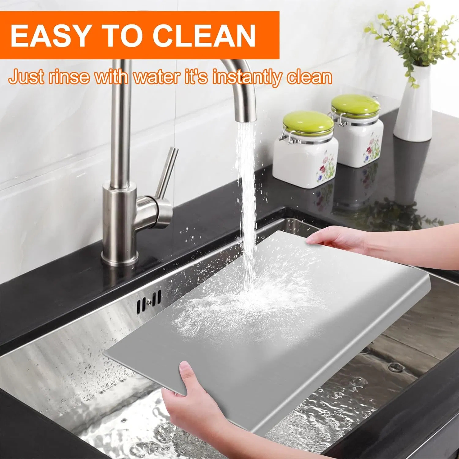 Food Grade 304 Stainless Steel Cutting Board Non-Slip for Meat Vegetables Baking