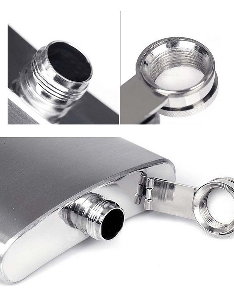 8oz Portable Hip Flask Set Wine Pot Set Stainless Steel w/ 2 Cups 1 Funnel Box