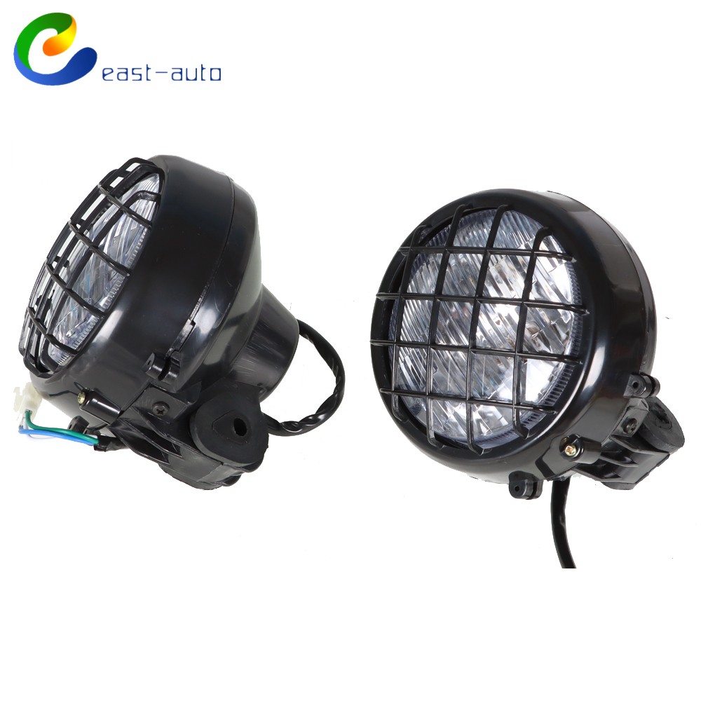 2× Headlights lens bulbs lights grills For Yamaha Banshee 1987-2006  Warrior 350