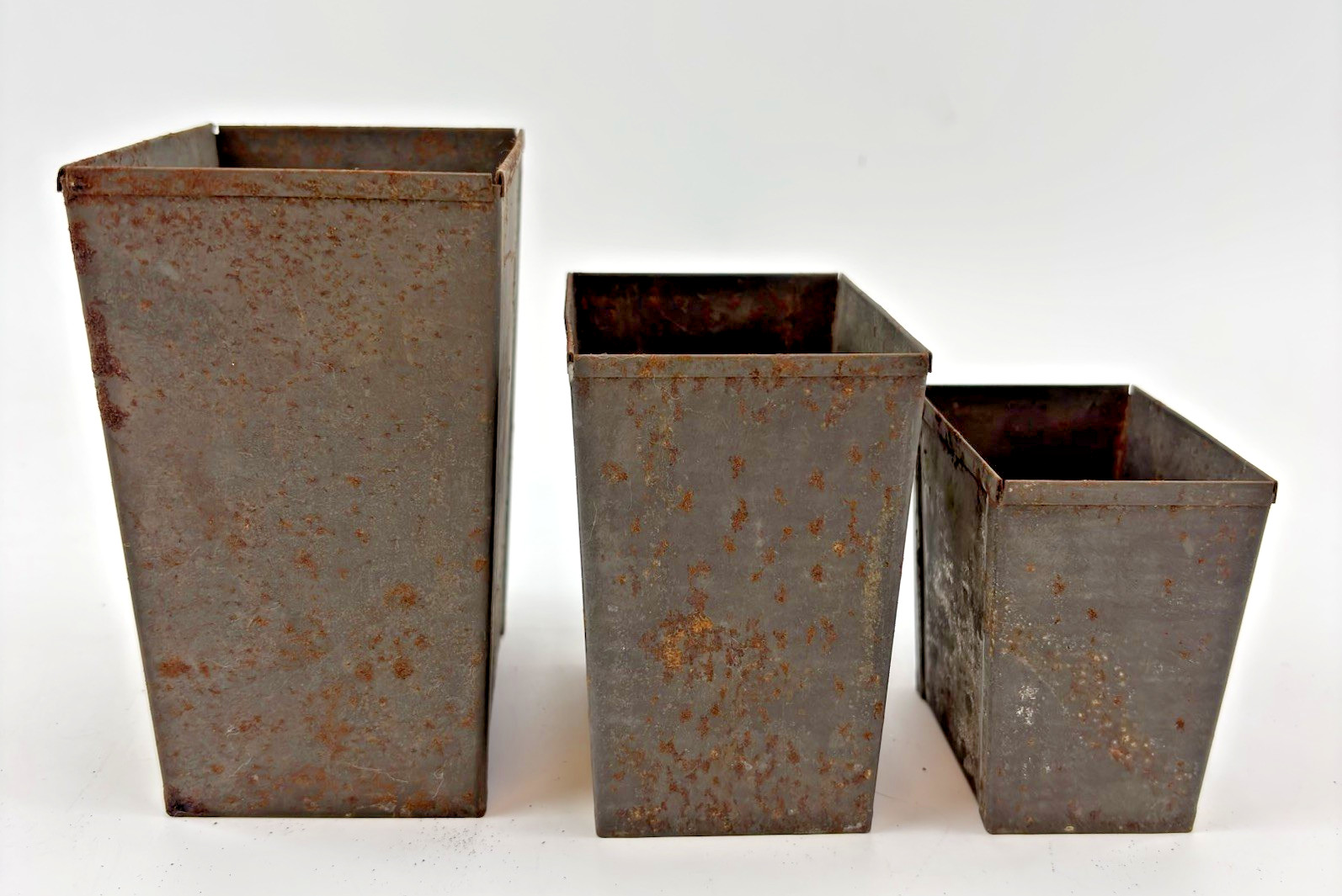 Antique Vintage Tin Ice Cream Container Set of 3 Nesting Mold Set