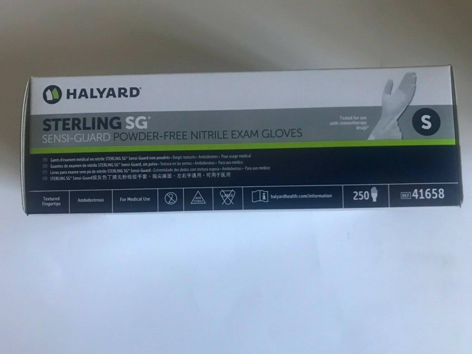 2500 Count Case - Halyard Nitrile Exam Gloves Size Small 3.5 Mil Exp. 2026