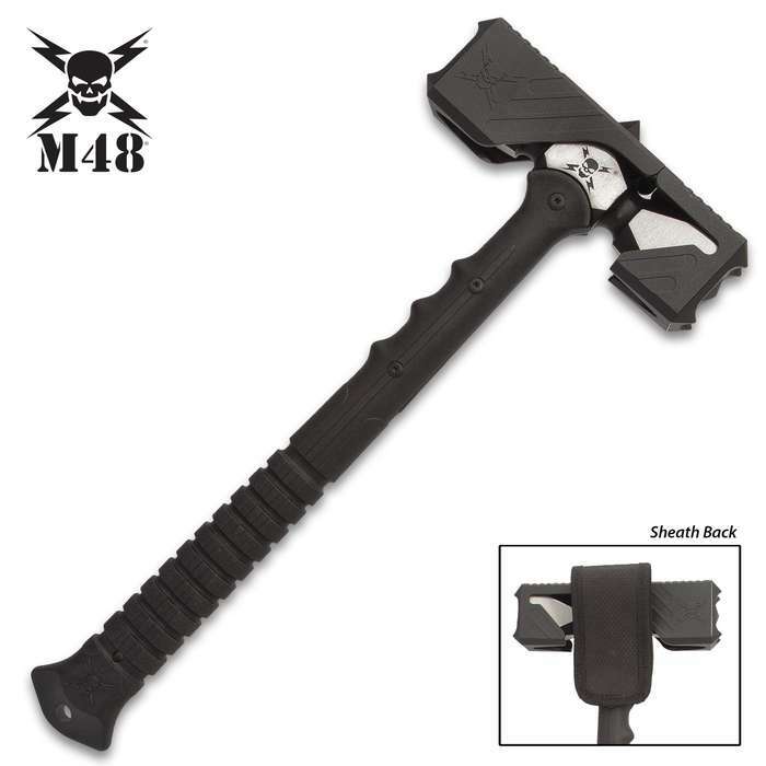 M48 Double Headed Viking Battle War Hammer Survival Hunting Tactical Axe Knife