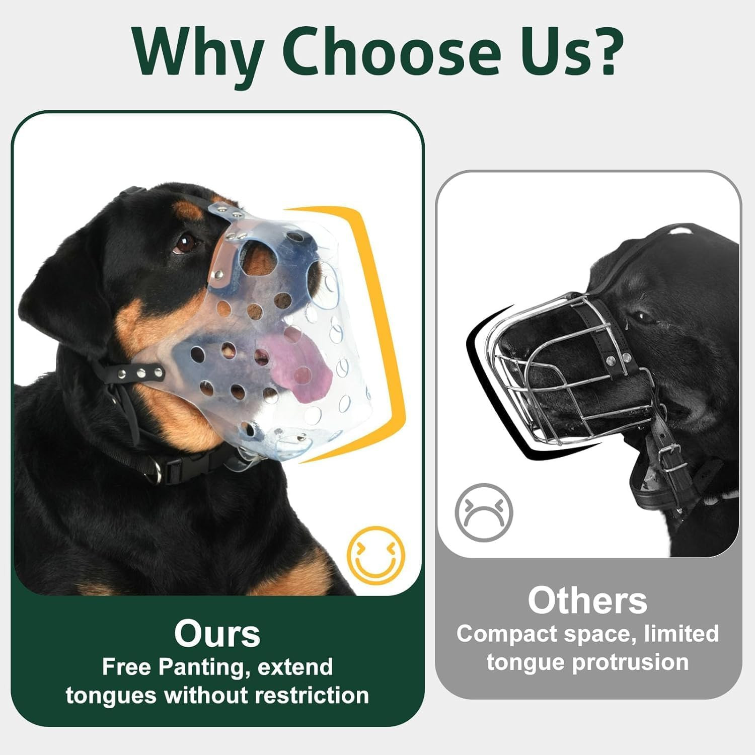 Pitbull Muzzle, Basket Muzzle for Large Dogs Rottweiler to Prevent Biting Che...