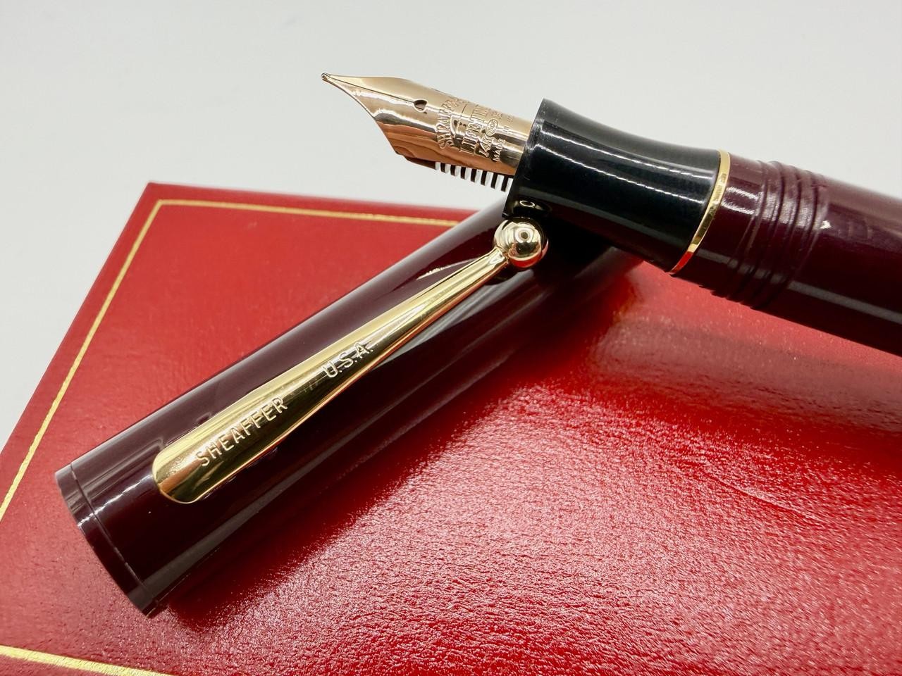 SHEAFFER MODERN LIFETIME BURGUNDY FOUNTAIN PEN M 14K NIB