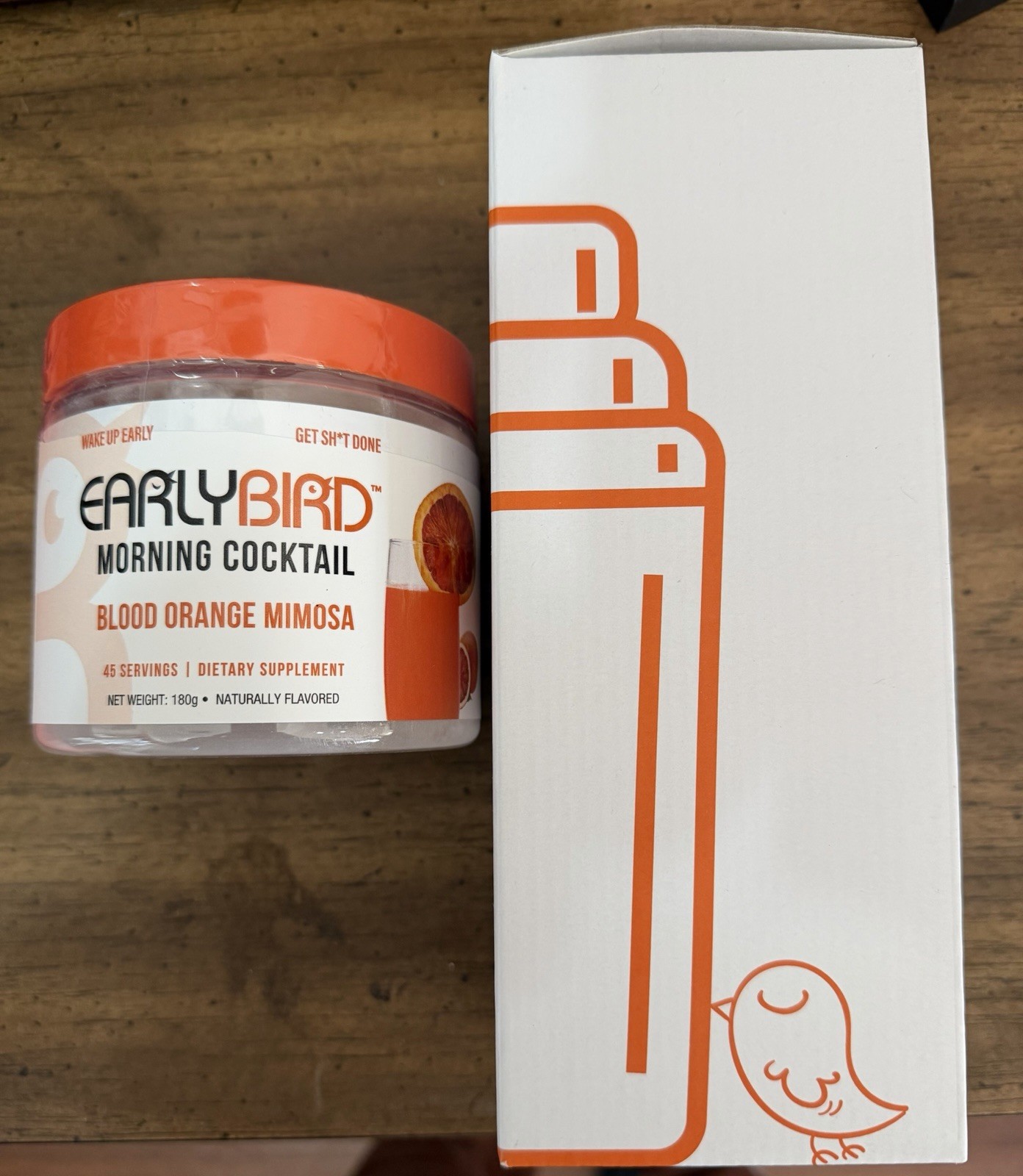 EarlyBird Morning Cocktail Blood Orange 45 Servings Exp 10/2027 (With Shaker!)