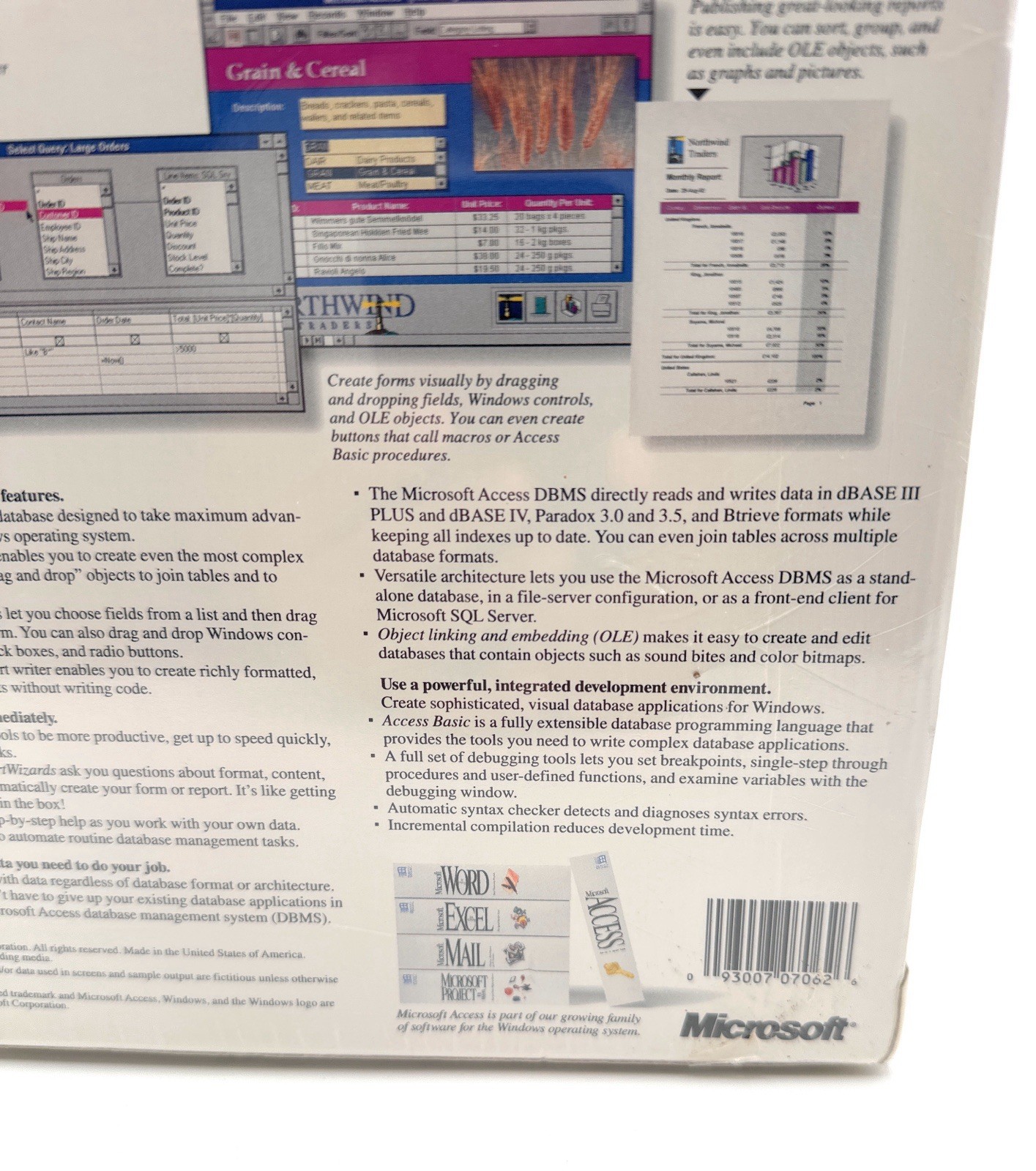 Vintage Microsoft Access v1.0 DBMS Software for Windows - New Sealed Box