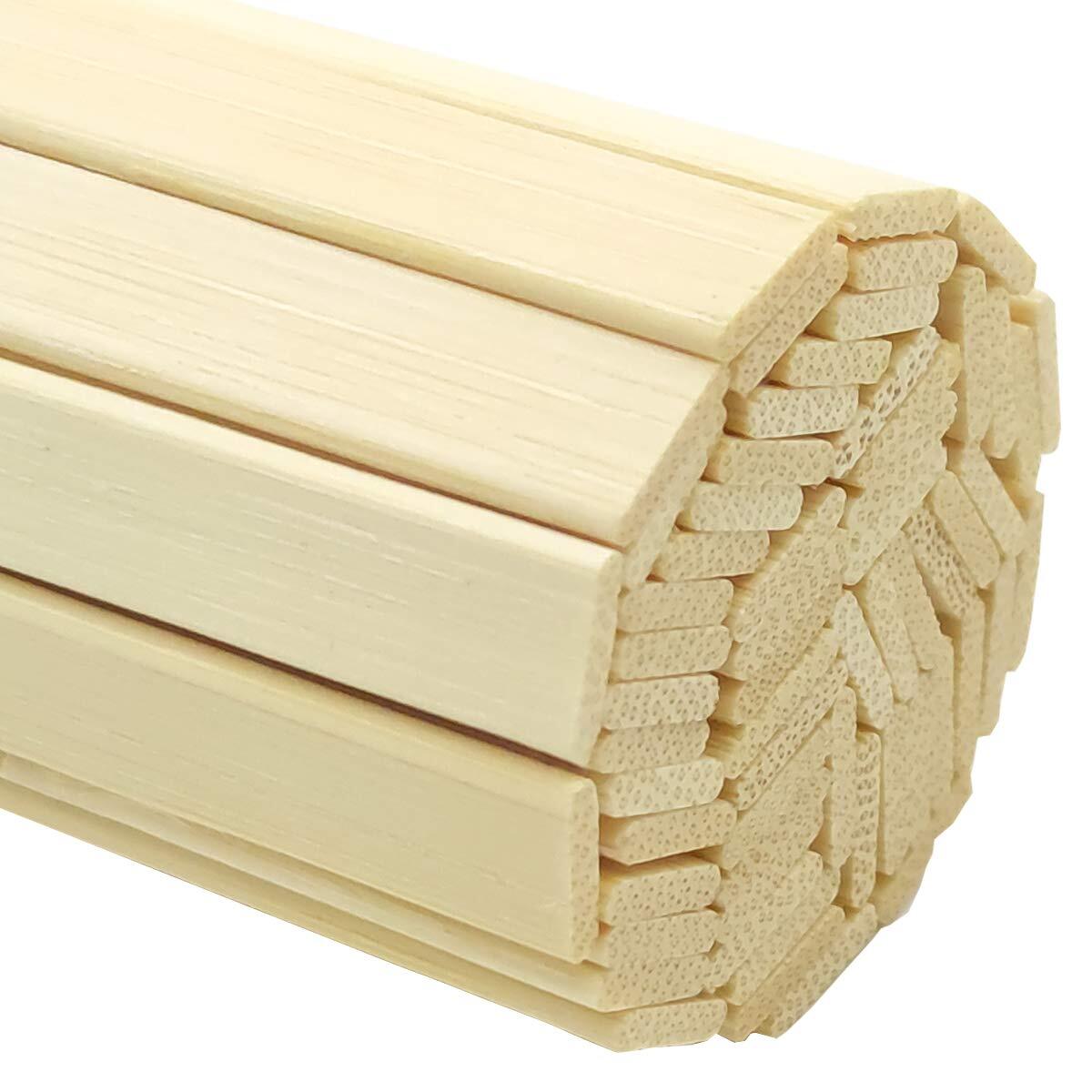 60 Pcs 15.7 Inch Strong Natural Bamboo Sticks, Wood Craft Sticks, Extra Long