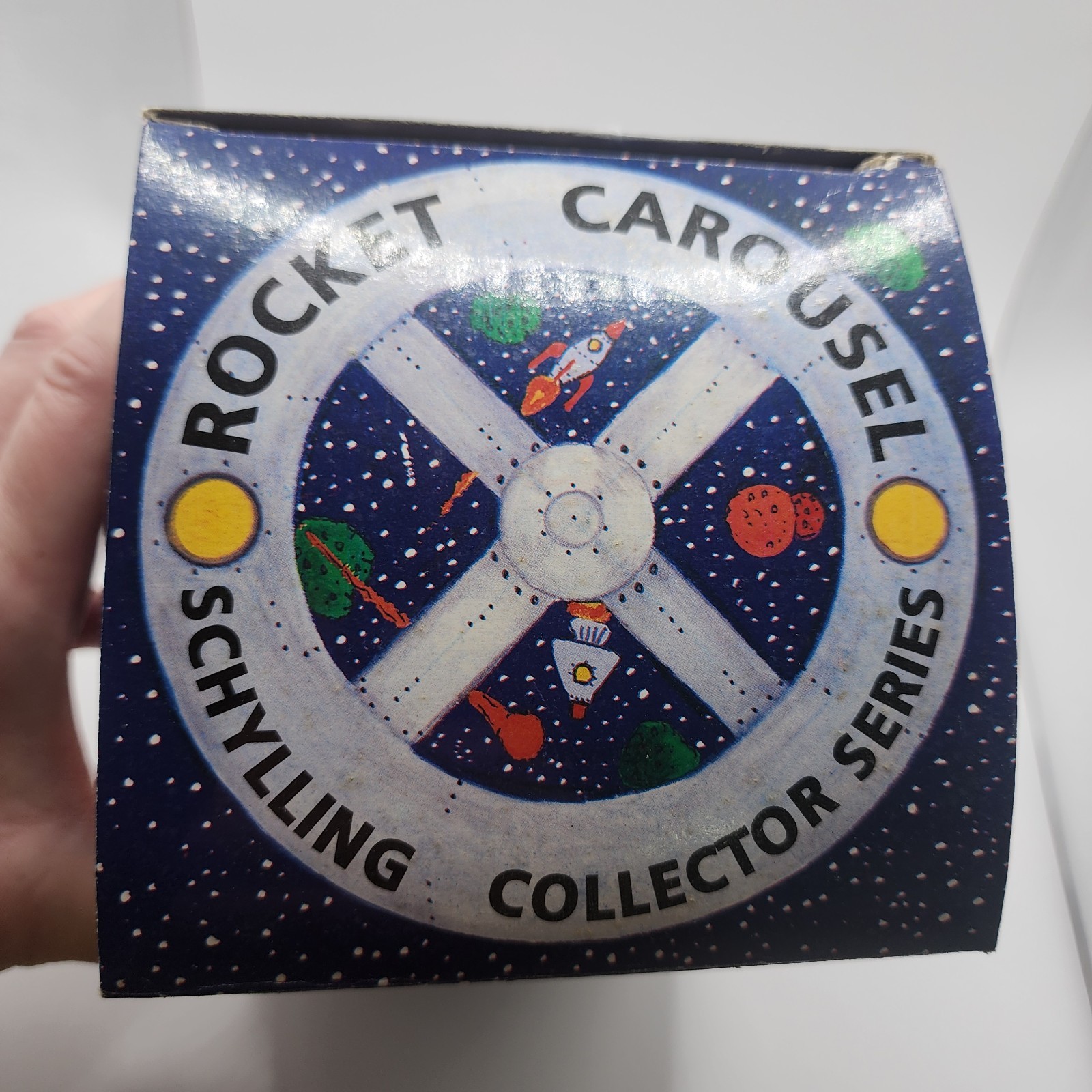 Schylling Tin Toy Rocket Carousel With Original Box