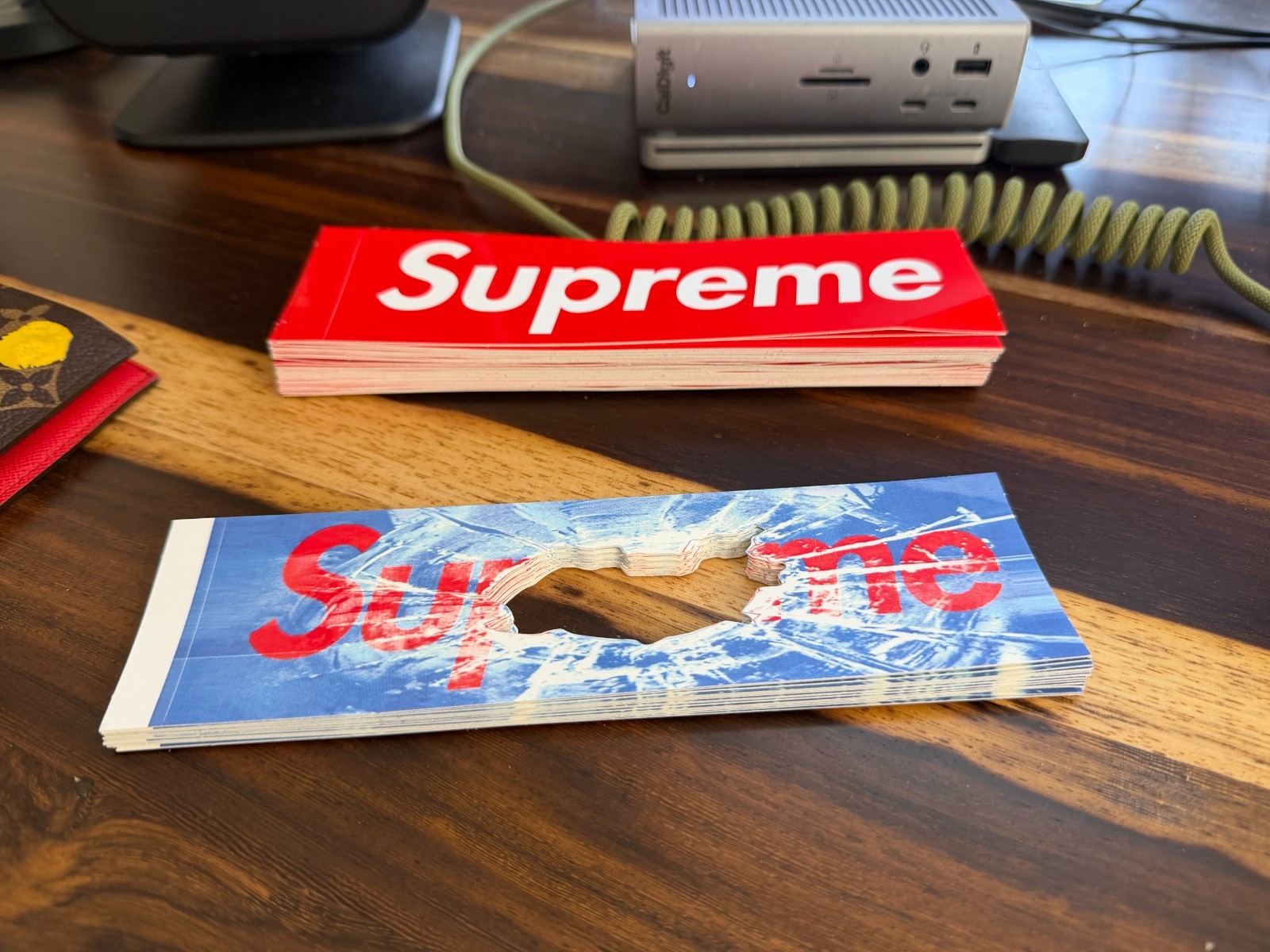 Supreme Shattered Glass Hole Art Dealer Box Logo Sticker SS26 + FREE Sticker