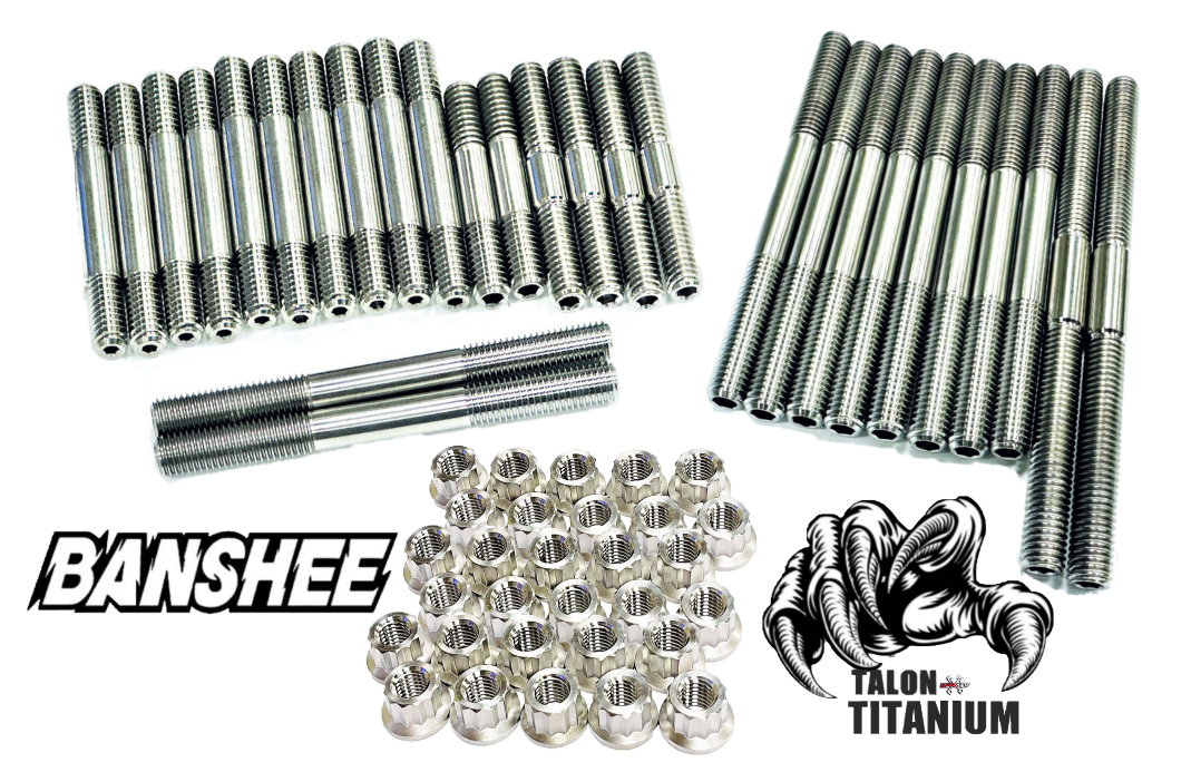 Banshee Complete TITANIUM Stud Kit Ti Crank Cases Cylinder Head Studs Nuts Set