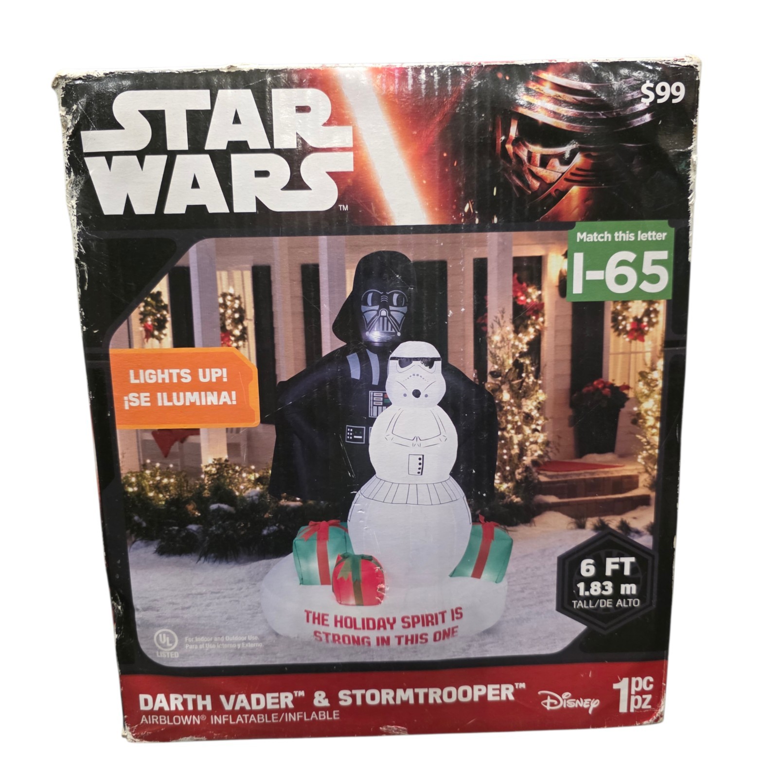 Star Wars Darth Vader & Stormtrooper Inflatable 6ft Gemmy 2015 Lights NIB