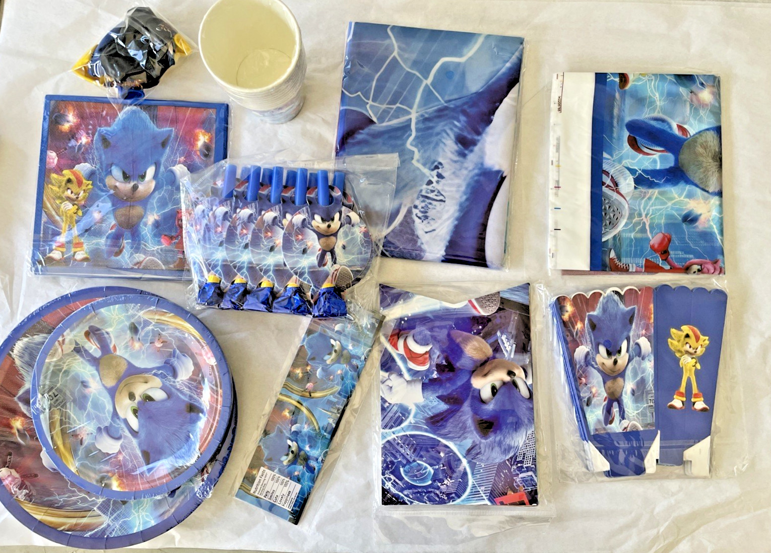 Sonic Hedgehog Party Decorations Kids Birthday Supplies Balloon Tableware