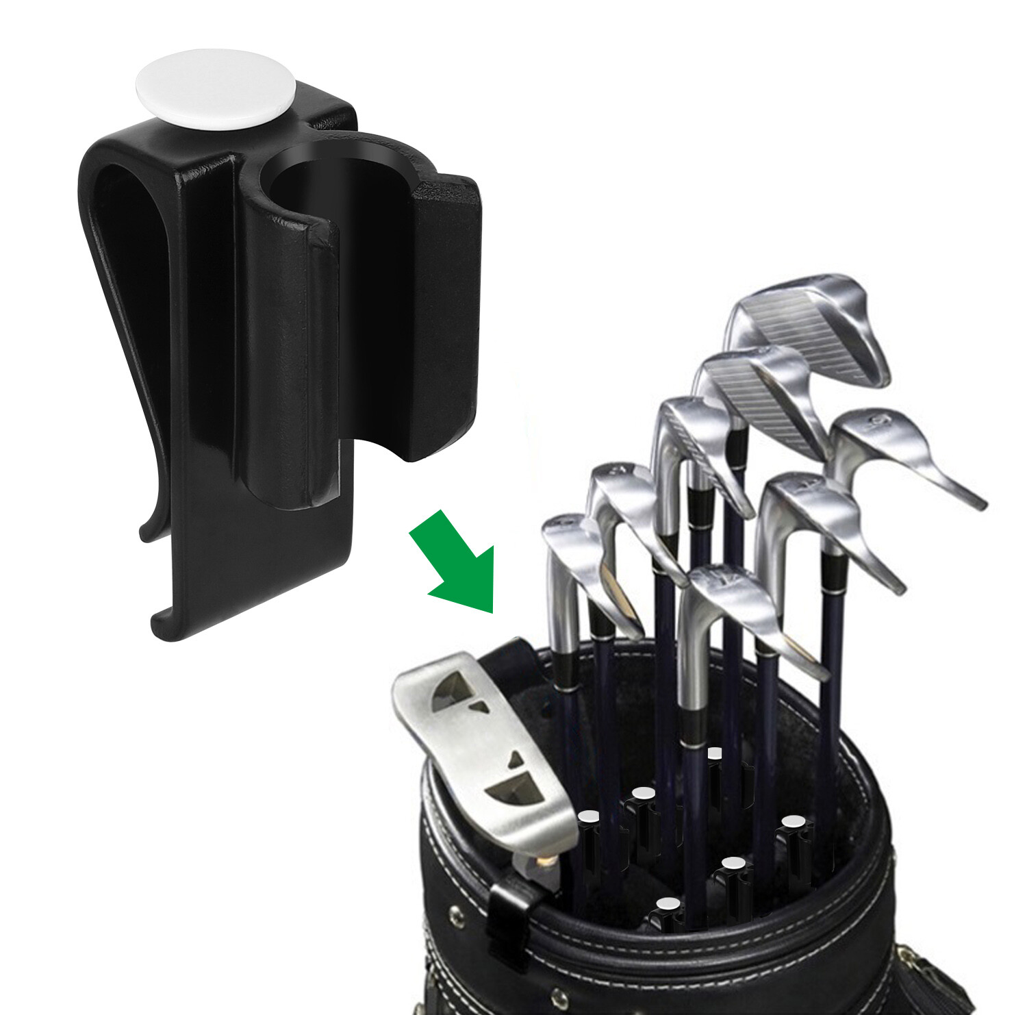 14x Plastic Golf Club Organizer Clip Putter Bag Holder Iron Driver Protector Set