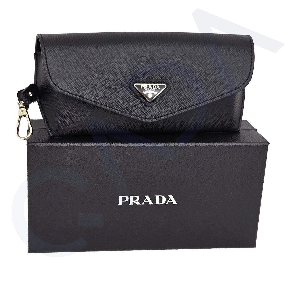 Prada Saffiano Soft Leather Case for Eyeglasses Sunglasses w/ Cloth & Box