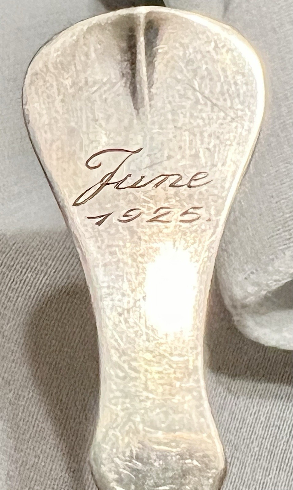 MAGNUS AASE Norway 830S Silver BOW FLOWER SPOON Antique JUNE 1925 C. Berg