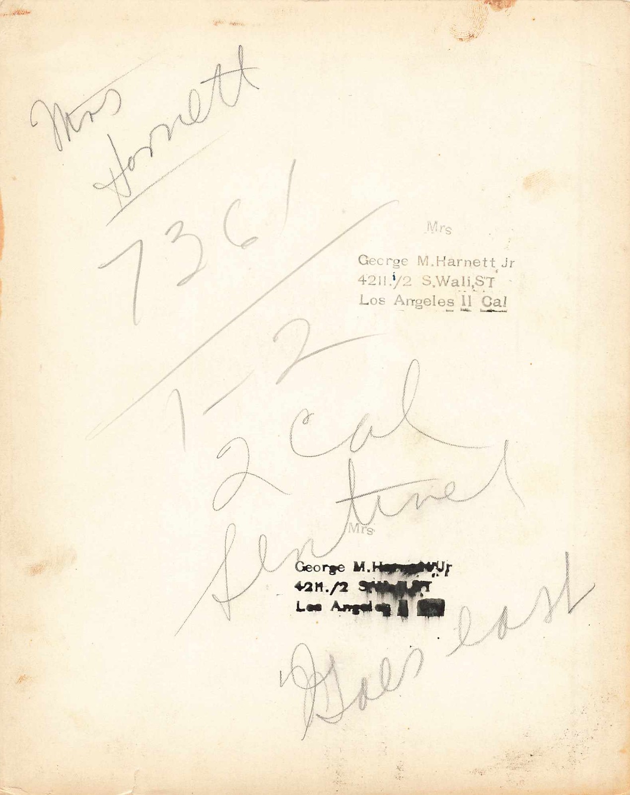 1944 Mrs. Lea Infante Signed Photo Maynard Studio Chicago LA Sentinel Provenance