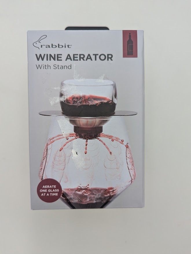 Rabbit Wine Aerator with no drip stand and sediment strainer New in Box