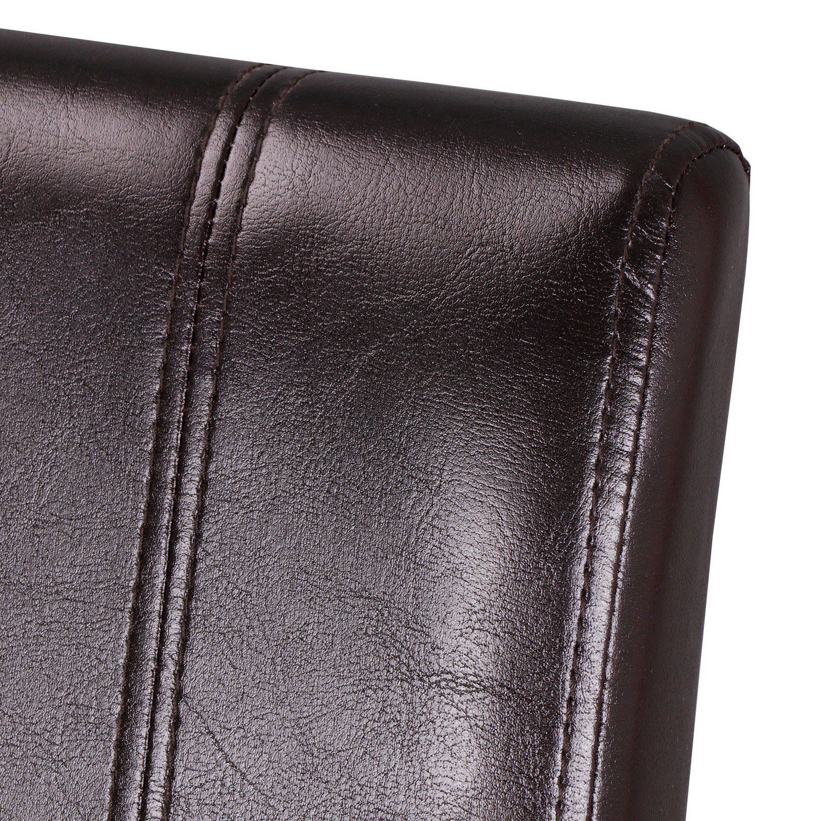 Dining Parson Chairs Set of 4 High Brown PU Leather Elegant Design Home Kitchen