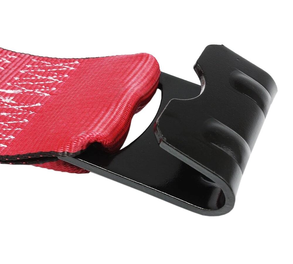 (10 Pack) Kinedyne 4"x30' Winch Straps w/flat hook, Flatbed Tie Down Straps-Red