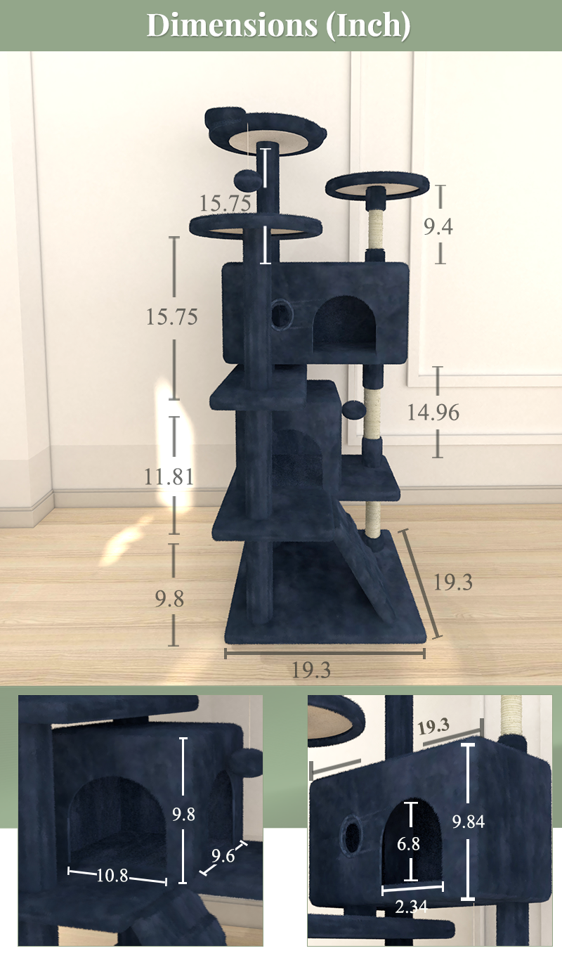 BestPet 54in Cat Tree Tower with Cat Scratching Posts Stand House Cat Condo